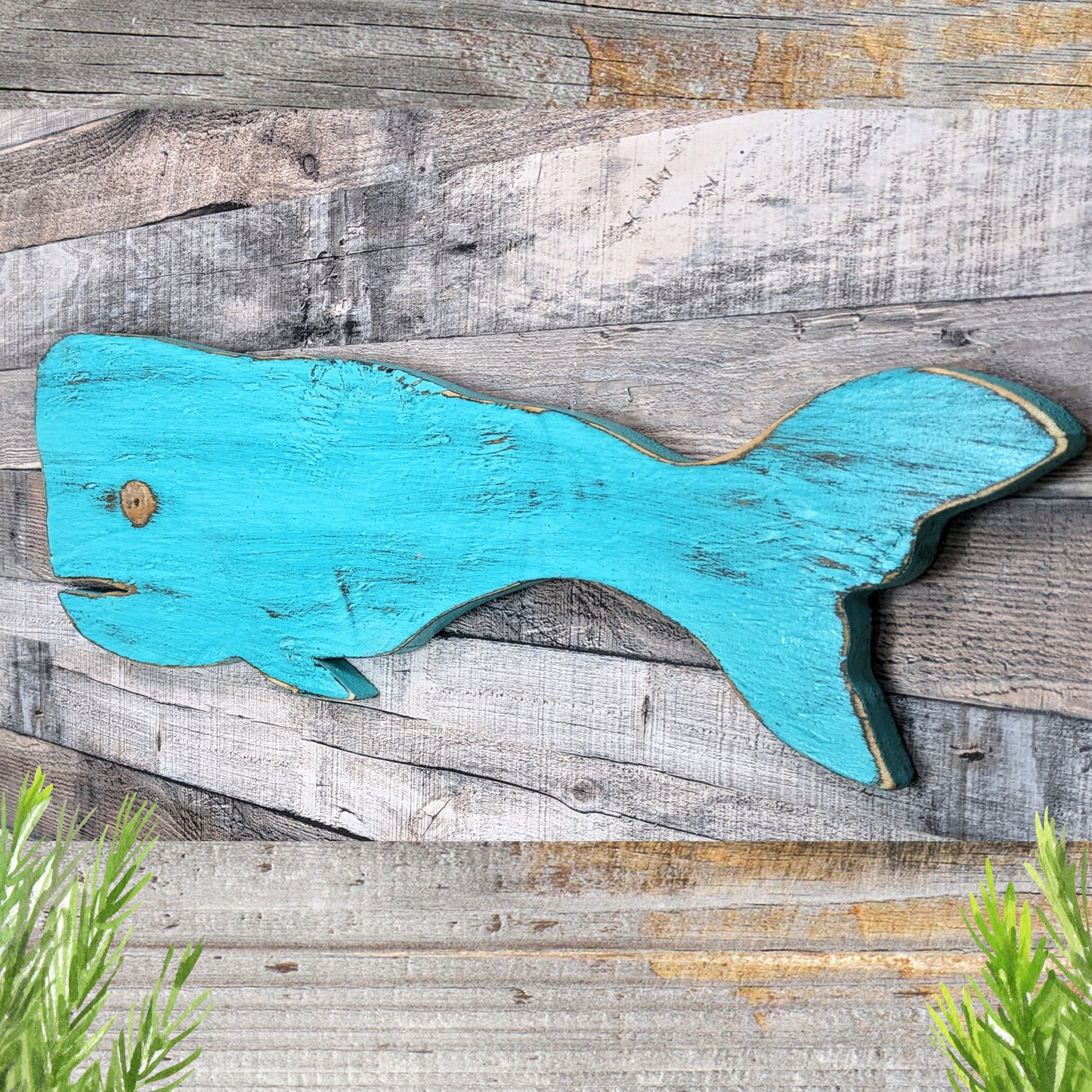 Primitive Wood Whale Rustic Wooden Whale Ocean Themed Nursery Accent Nautical Housewarming Gift Idea Coastal Living Room Wall Decor