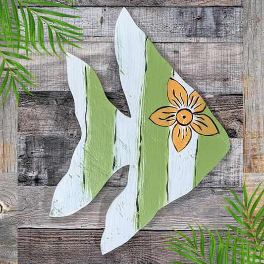 Ocean Inspired Wall Hanging Whimsical Angelfish Nursery Decor Coastal Art for Beach House Fish Gift Idea Colorful Nautical Childs Room