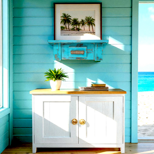 Tropical Style Country Cottage Photo Ledge Extra Rustic Wooden Shelf Coastal Bathroom Decor Farmhouse Cook Book Holder Powder Room Storage