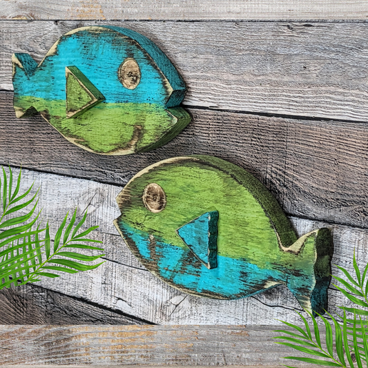Ocean Themed Nursery Wall Decor Mid Century Style Wooden Fish Home Accent Coastal Farmhouse Gift idea Beach Lover Whimsical Fish Art