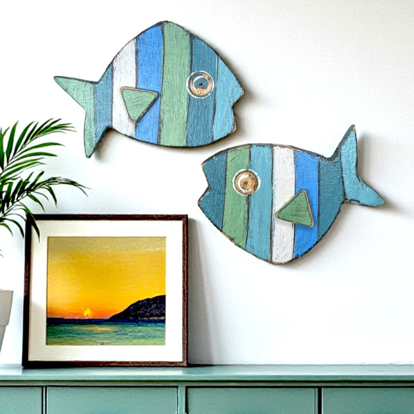 Mid Century Beach Lover Wood Art Retro Boomerang Fish Wall Hanging Ocean Themed Nursery Decor Coastal Farmhouse Home Staging Shelf Accent
