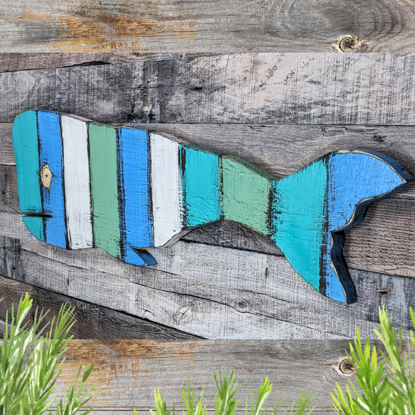 Ocean Themed Nursery Accent Rustic Wooden Whale Nautical Housewarming Gift Idea Coastal Living Room Wall Decor Primitive Wood Whale