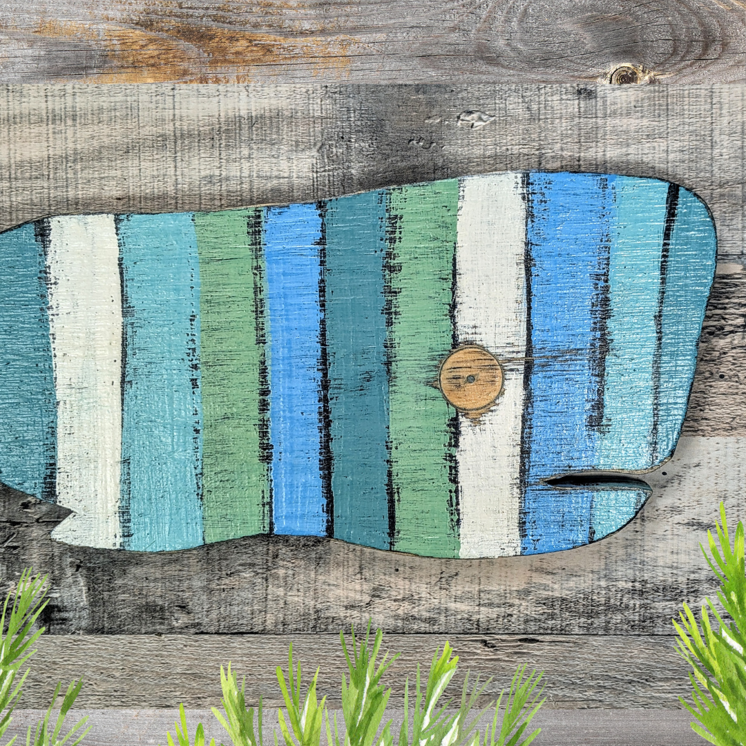 Small Whale Nautical Housewarming Gift Idea Coastal Living Room Wall Decor Primitive Wood Whale Rustic Ocean Themed Nursery Accent