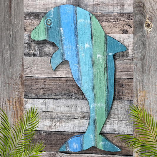 Island Themed Home Staging Nursery Accent Jumping Dolphin Wall Decor Beach Lover Housewarming Gift Idea Tropical Wedding Decor Staged Home