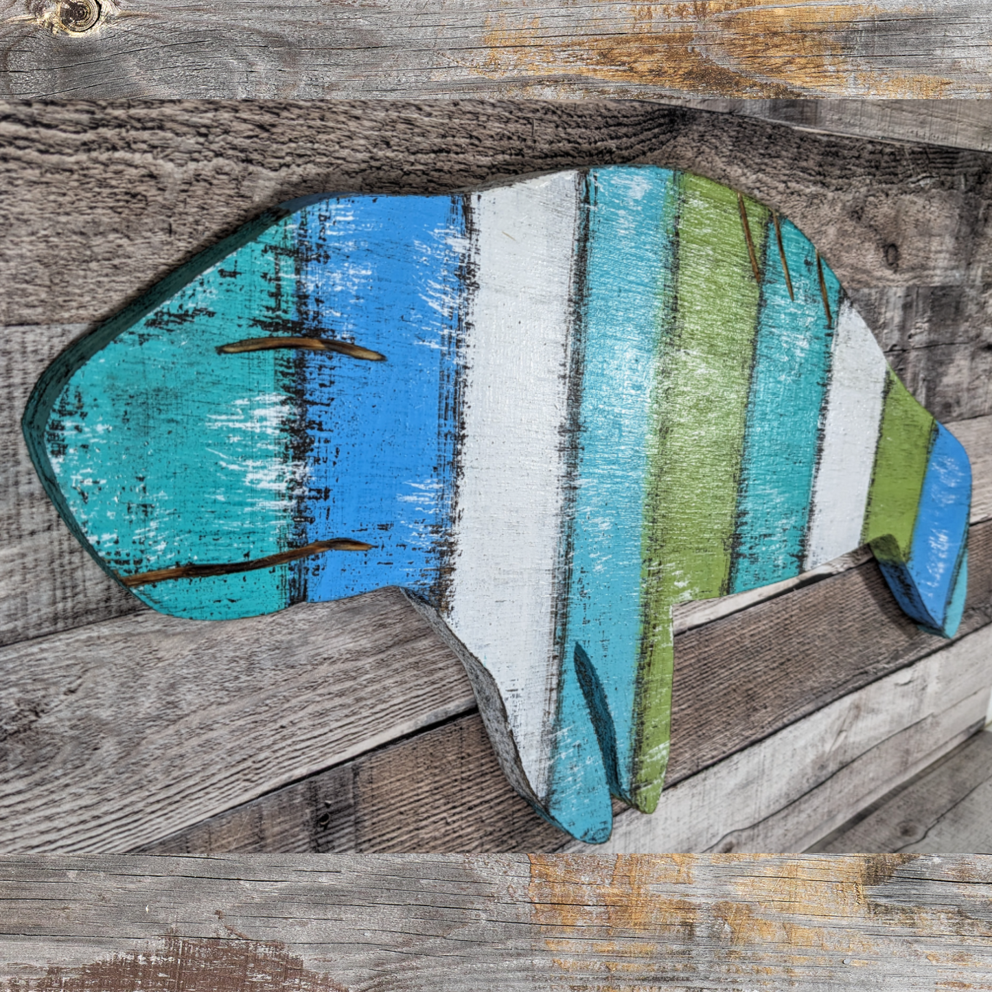 Coastal Living Florida Manatee Wall Decor Ocean Themed Nursery Accent Beach Lover Housewarming Gift Idea Tropical Wedding Decor