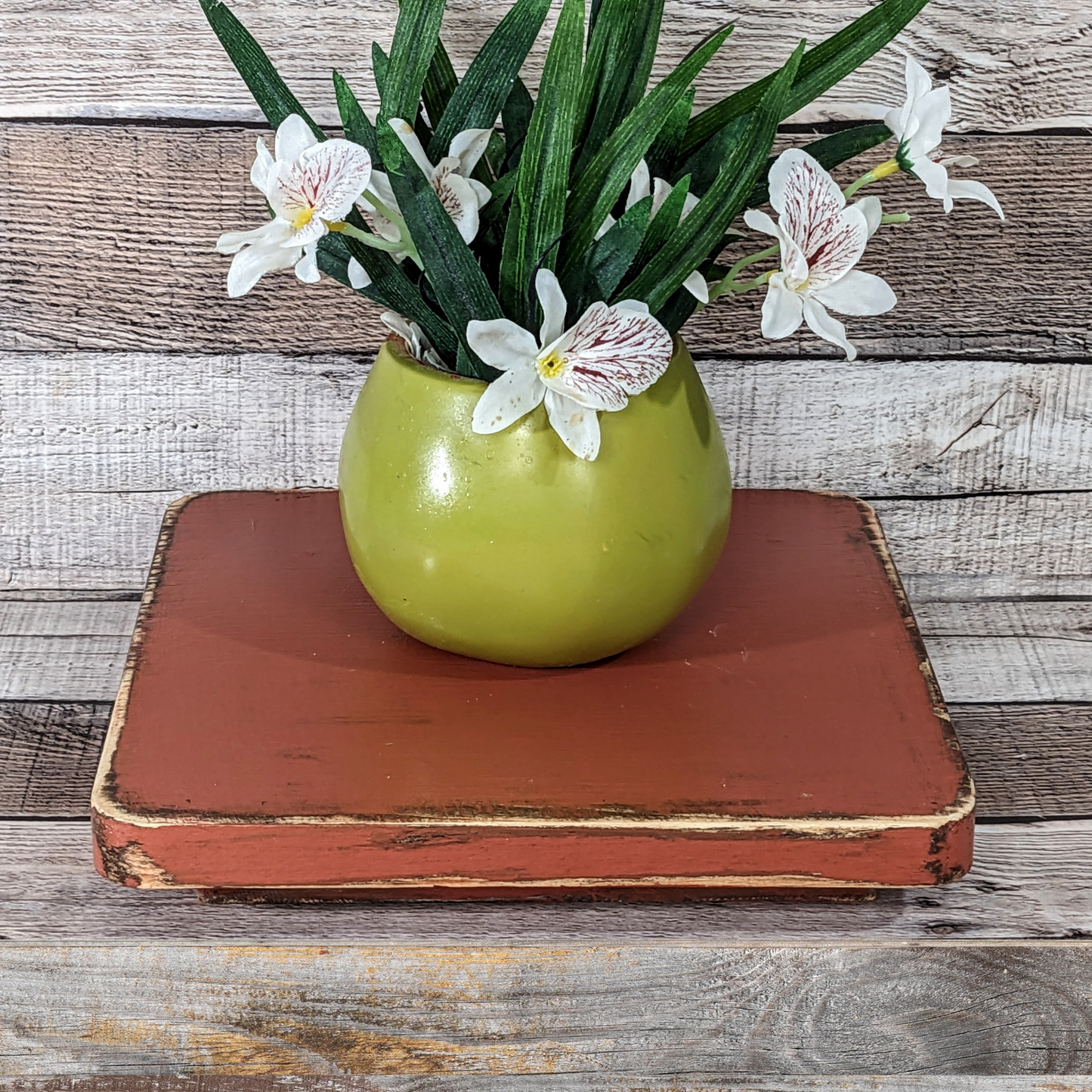 Rustic Display Risers in Warm Earth Tones Wooden Platform Serving Trays Large Candle Stand Tiered Tray Pedestal Accent