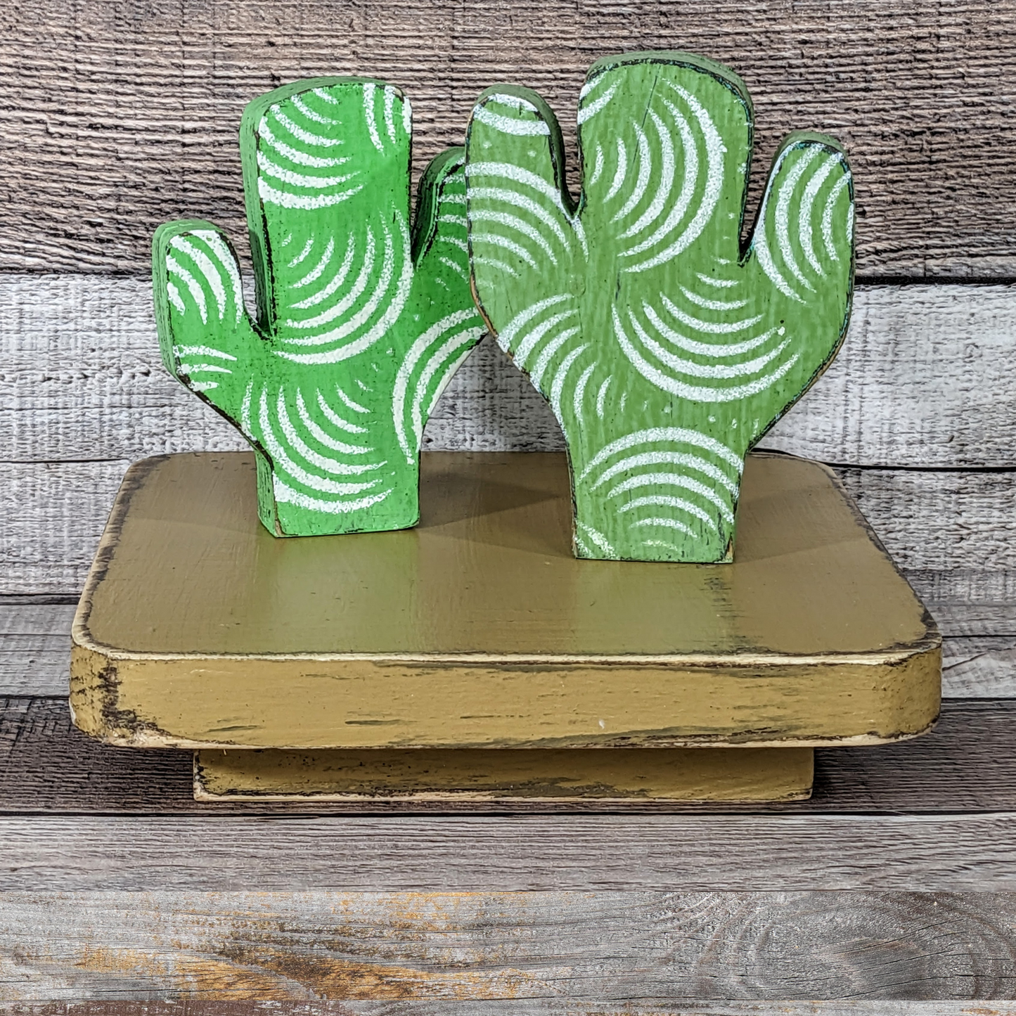 Rustic Display Risers in Warm Earth Tones Wooden Platform Serving Trays Large Candle Stand Tiered Tray Pedestal Accent
