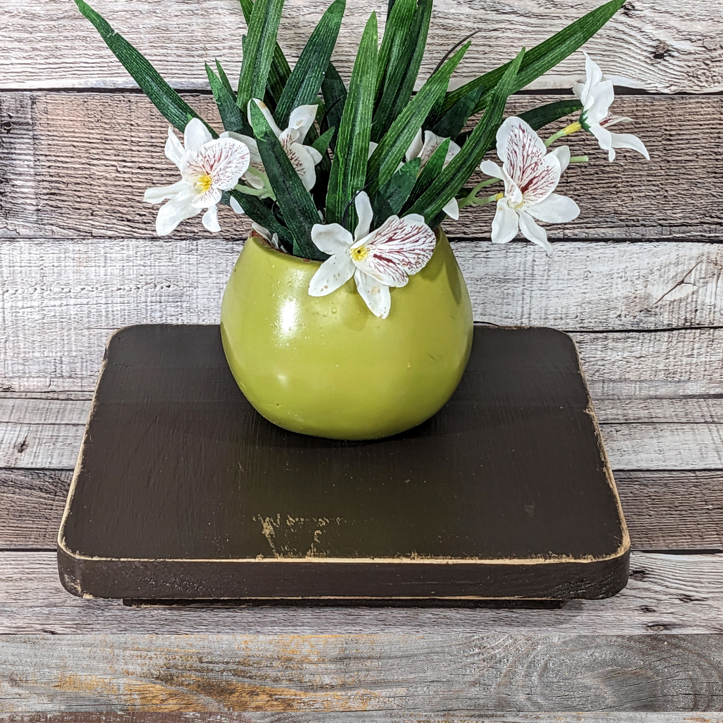 Rustic Display Risers in Warm Earth Tones Wooden Platform Serving Trays Large Candle Stand Tiered Tray Pedestal Accent
