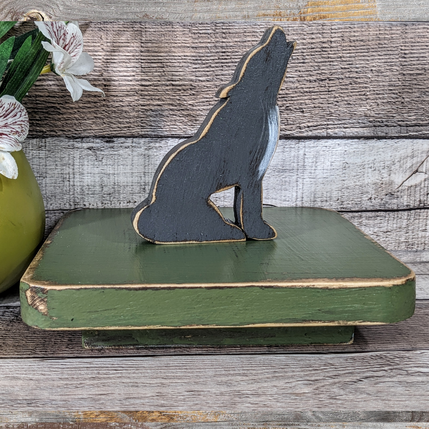 Rustic Display Risers in Warm Earth Tones Wooden Platform Serving Trays Large Candle Stand Tiered Tray Pedestal Accent