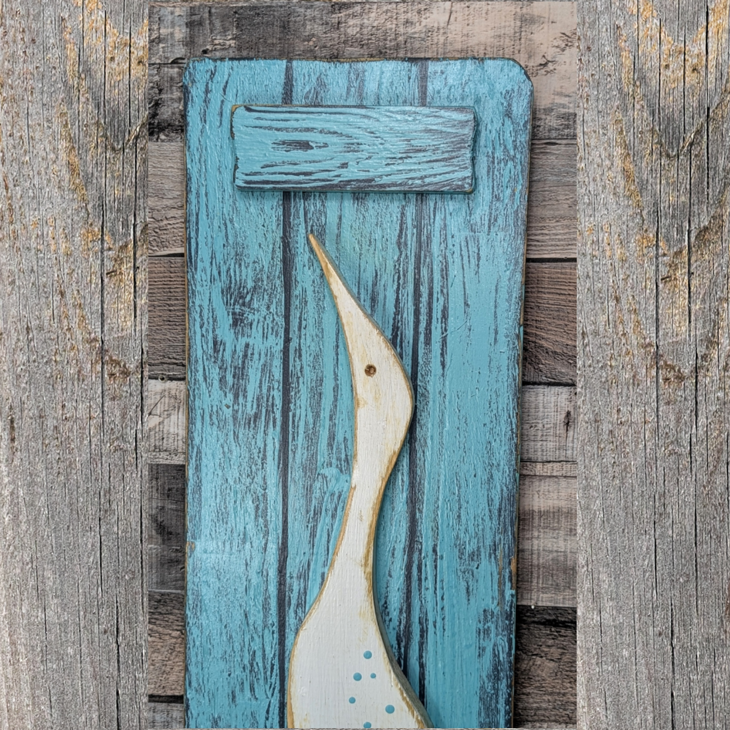 Minimalist Bird Tropical Themed Wall Decor Wooden Egret Sign Mid-Century Style Accent Coastal Home Staging Nature Lover House Warming Gift