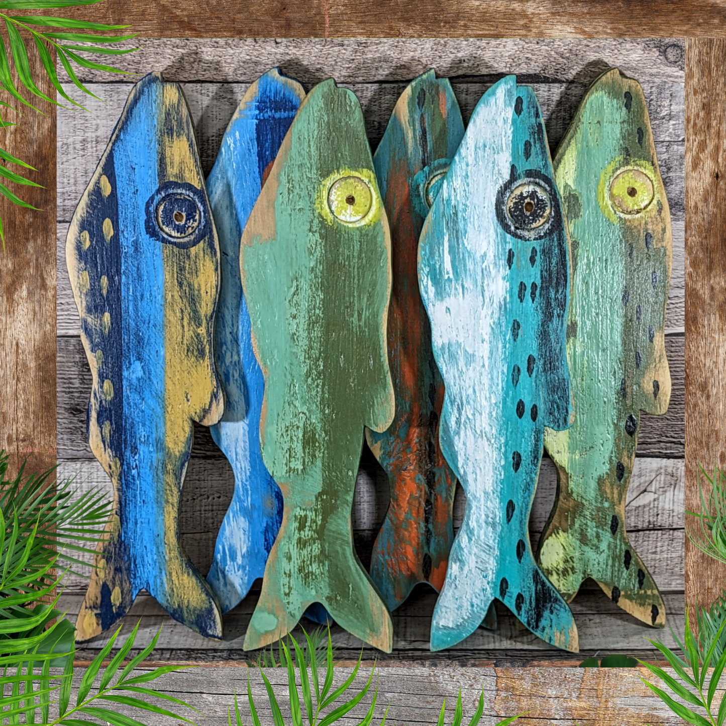 Larger Minnows Wall Hangings Weathered Wooden Fish Whimsical Nursery Decor