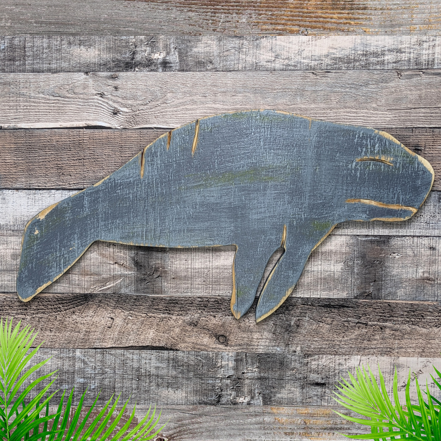 Classic Gray Florida Manatee Wall Decor Tropical Themed Nursery Accent Beach Lover Gift Idea