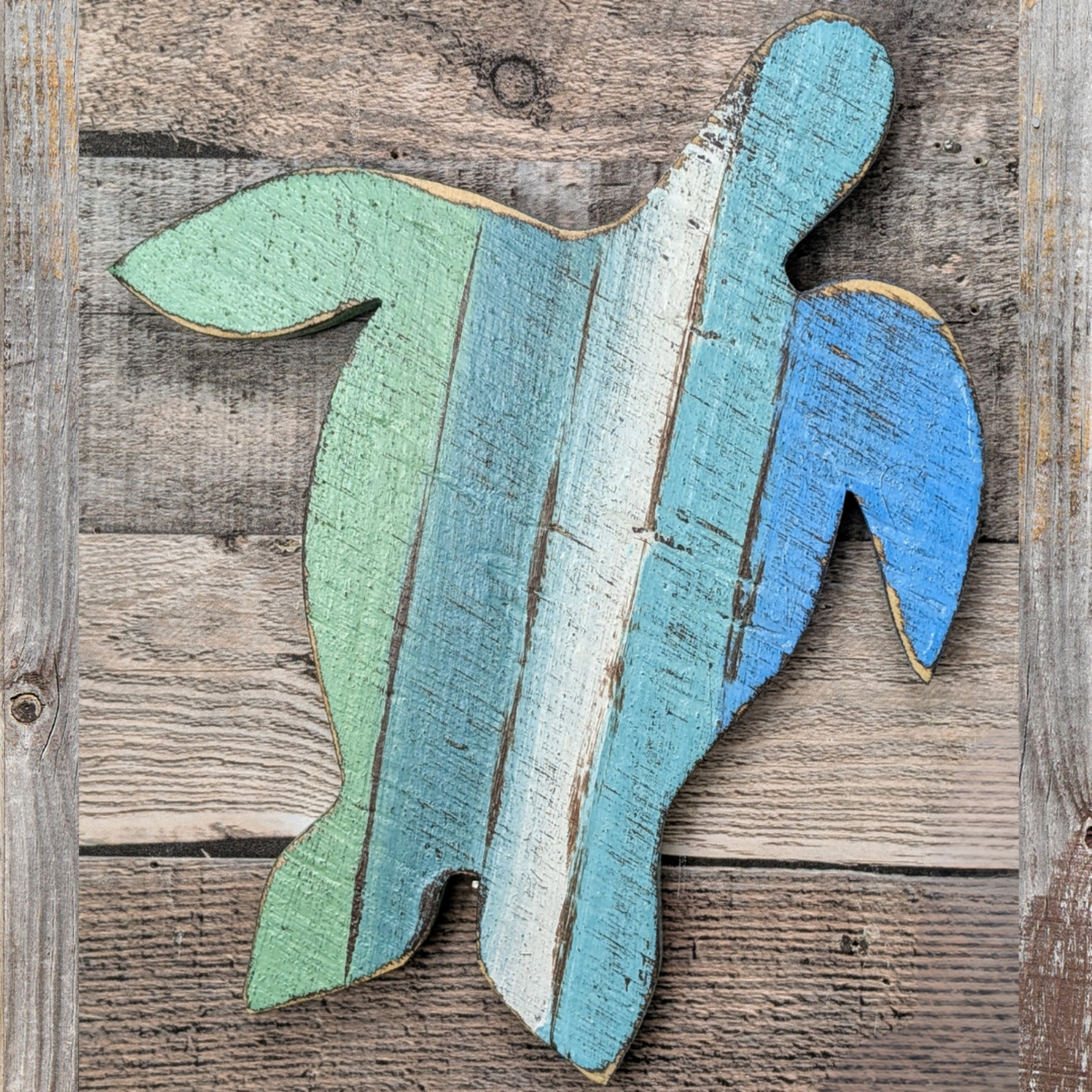 Beach Theme Nursery Sea Turtle Tropical Home Staging Wall Accent Shabby Chic Photo Prop Small Bathroom Decor Update