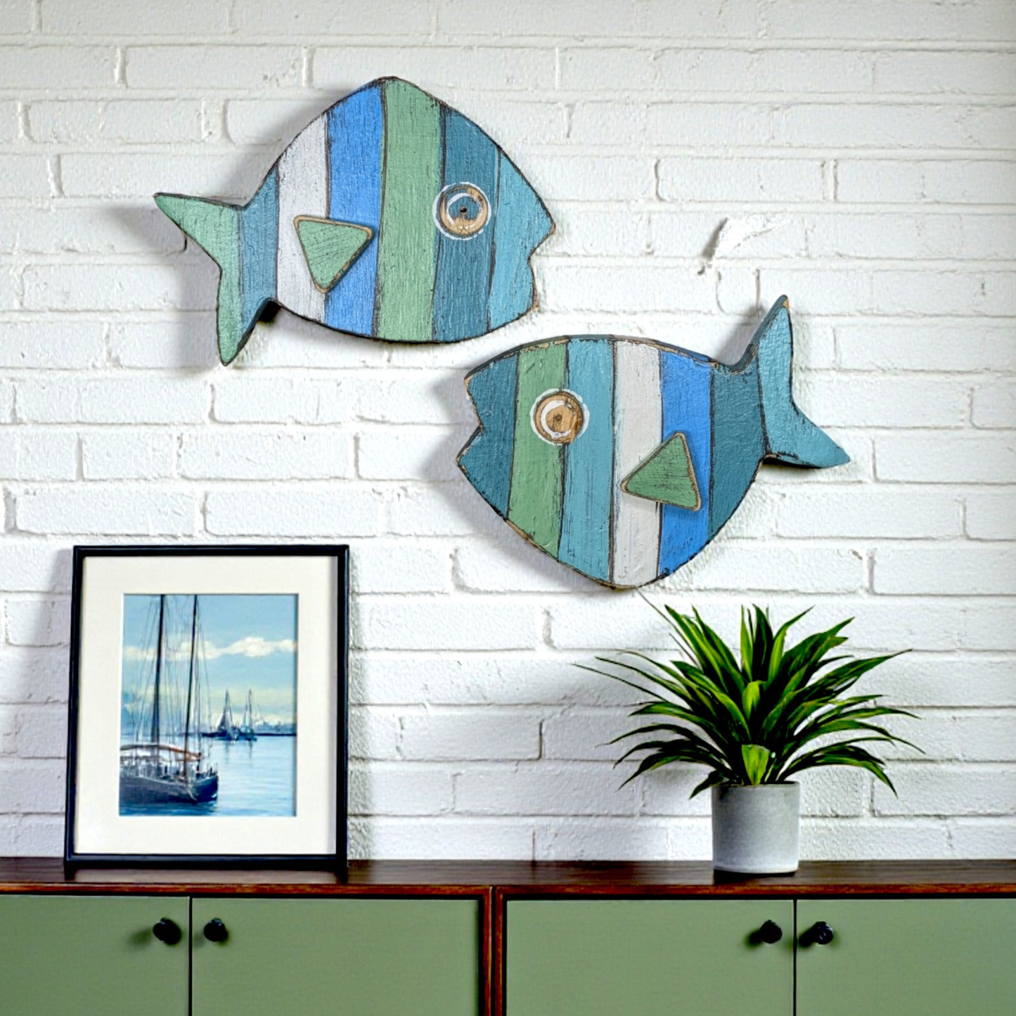Mid Century Beach Lover Wood Art Retro Boomerang Fish Wall Hanging Ocean Themed Nursery Decor Coastal Farmhouse Home Staging Shelf Accent