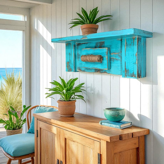 Tropical Style Country Cottage Photo Ledge Extra Rustic Wooden Shelf Coastal Bathroom Decor Farmhouse Cook Book Holder Powder Room Storage