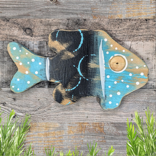 Tiki Party Wooden Fish Decor Ocean Themed Photo Prop Vacation Beach Home Staging Nautical Nursery Wall Hanging Tropical Birthday Accent
