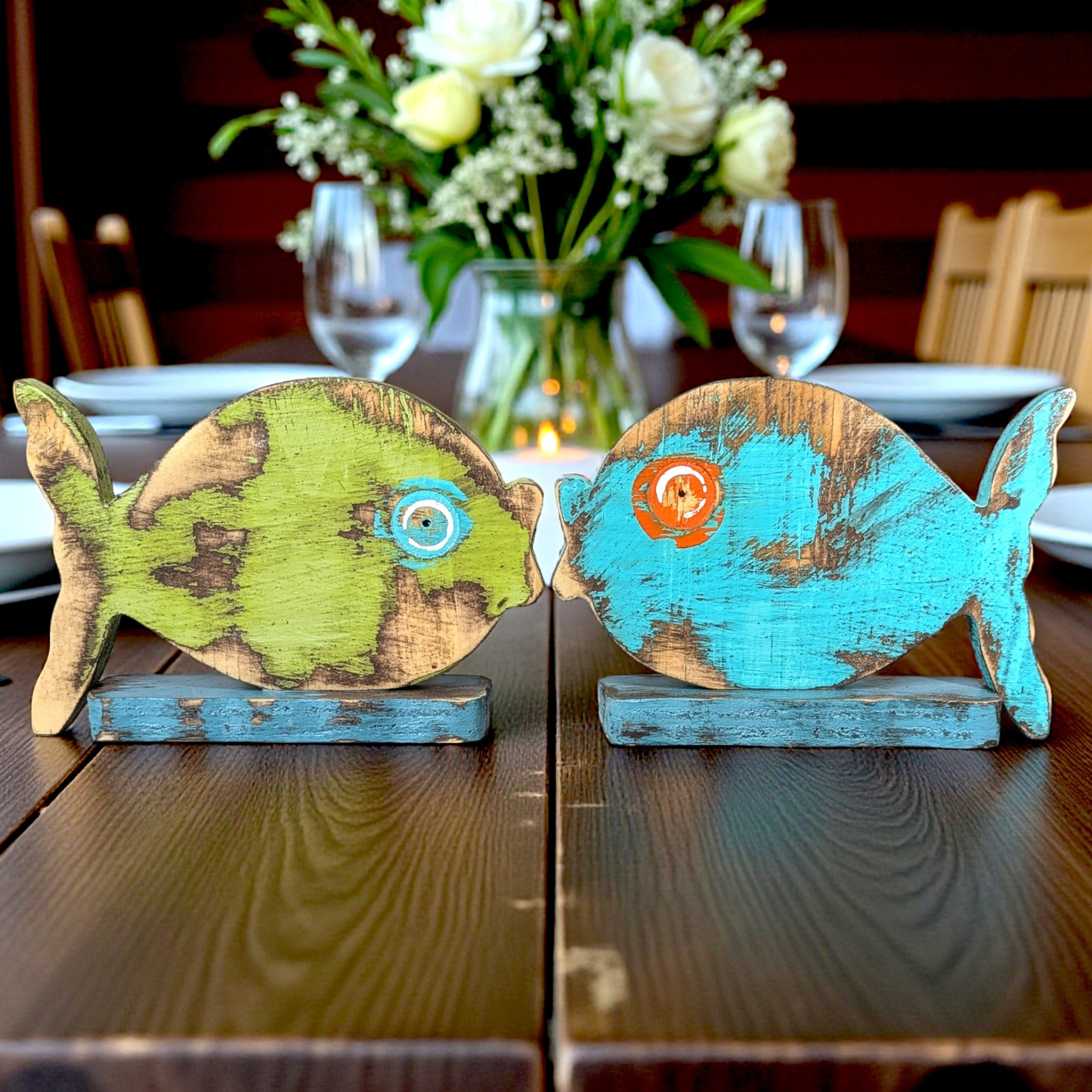 Under The Sea Themed Shower Tropical Fish Party Accent Beach Reception Centerpiece Rustic Table Number Holder Coastal Home Staging Decor