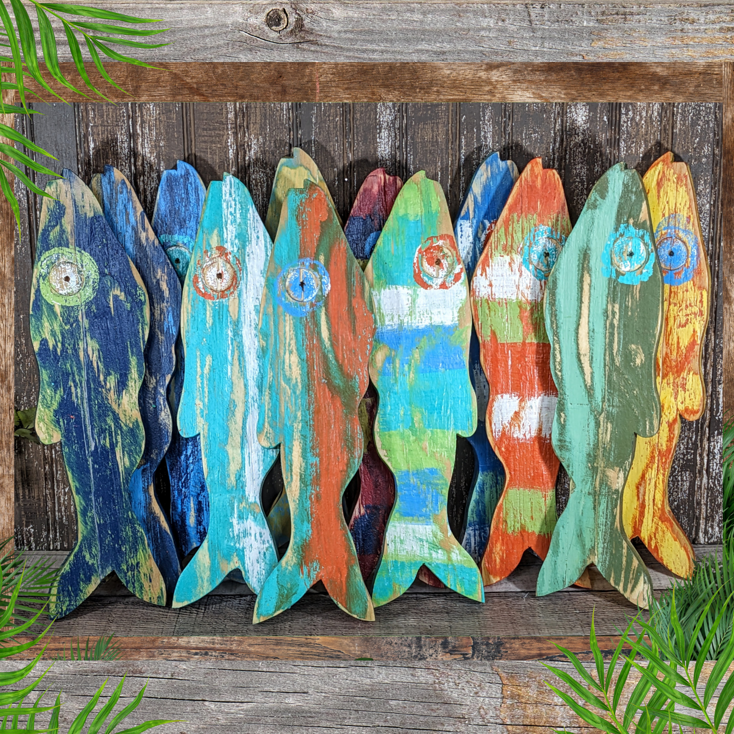 Larger Minnows Wall Hangings Weathered Wooden Fish Whimsical Nursery Decor