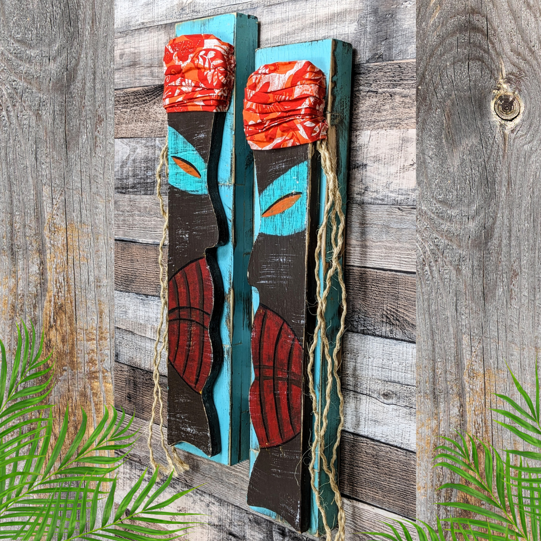 Island Tiki Totem Wall Hanging Set