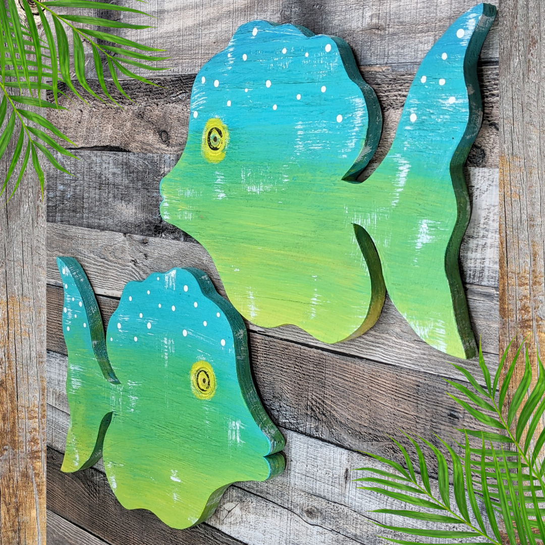 Whimsical Nursery Tropical Fish Decor Coastal Art for Beach House Wooden Angelfish Wall Hanging Ocean Lover Gift Idea