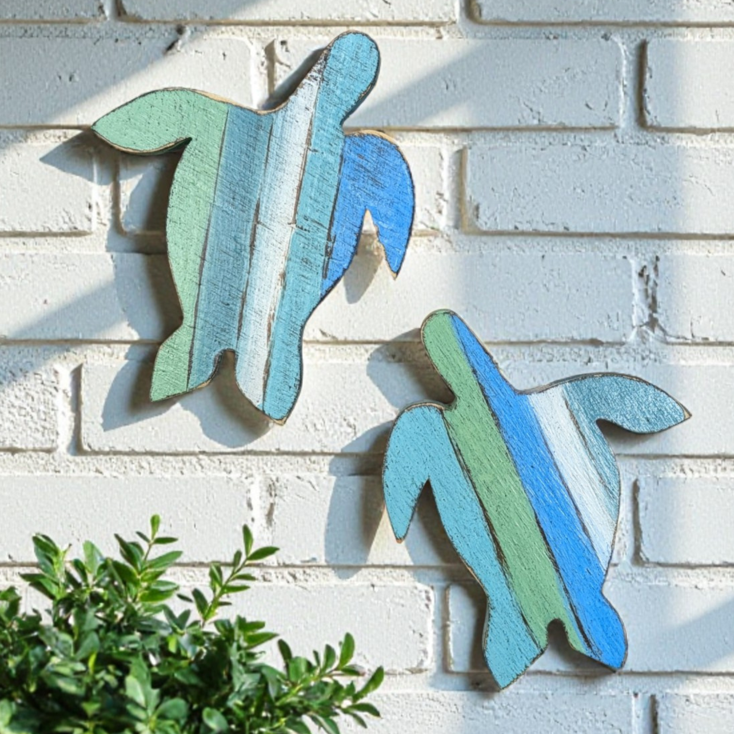 Beach Theme Nursery Sea Turtle Tropical Home Staging Wall Accent Shabby Chic Photo Prop Small Bathroom Decor Update