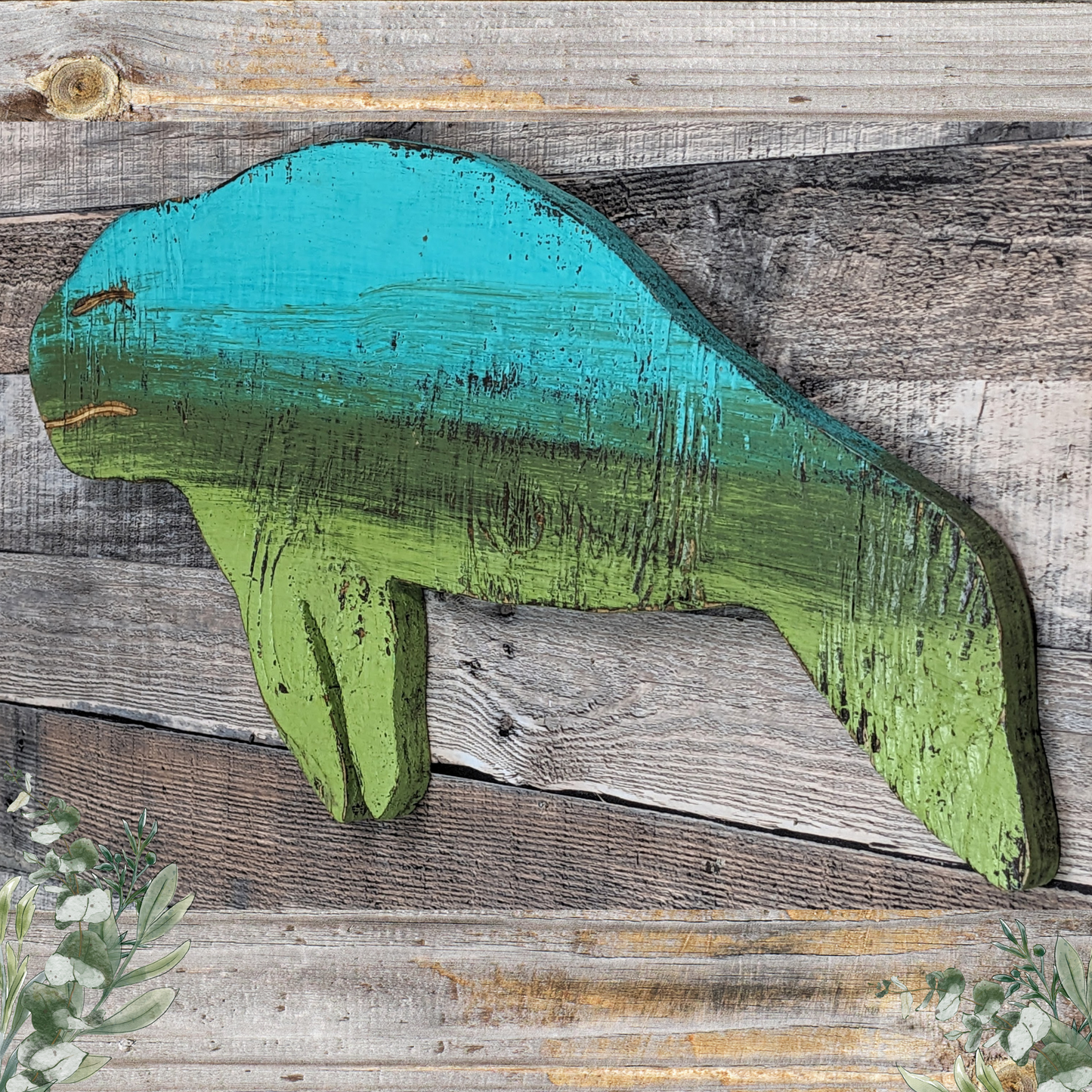 Florida Manatee Tropical Themed Home Accent Wooden Sea Cow Wall Decor Beach Themed Nursery Ocean Lover Housewarming Gift Idea