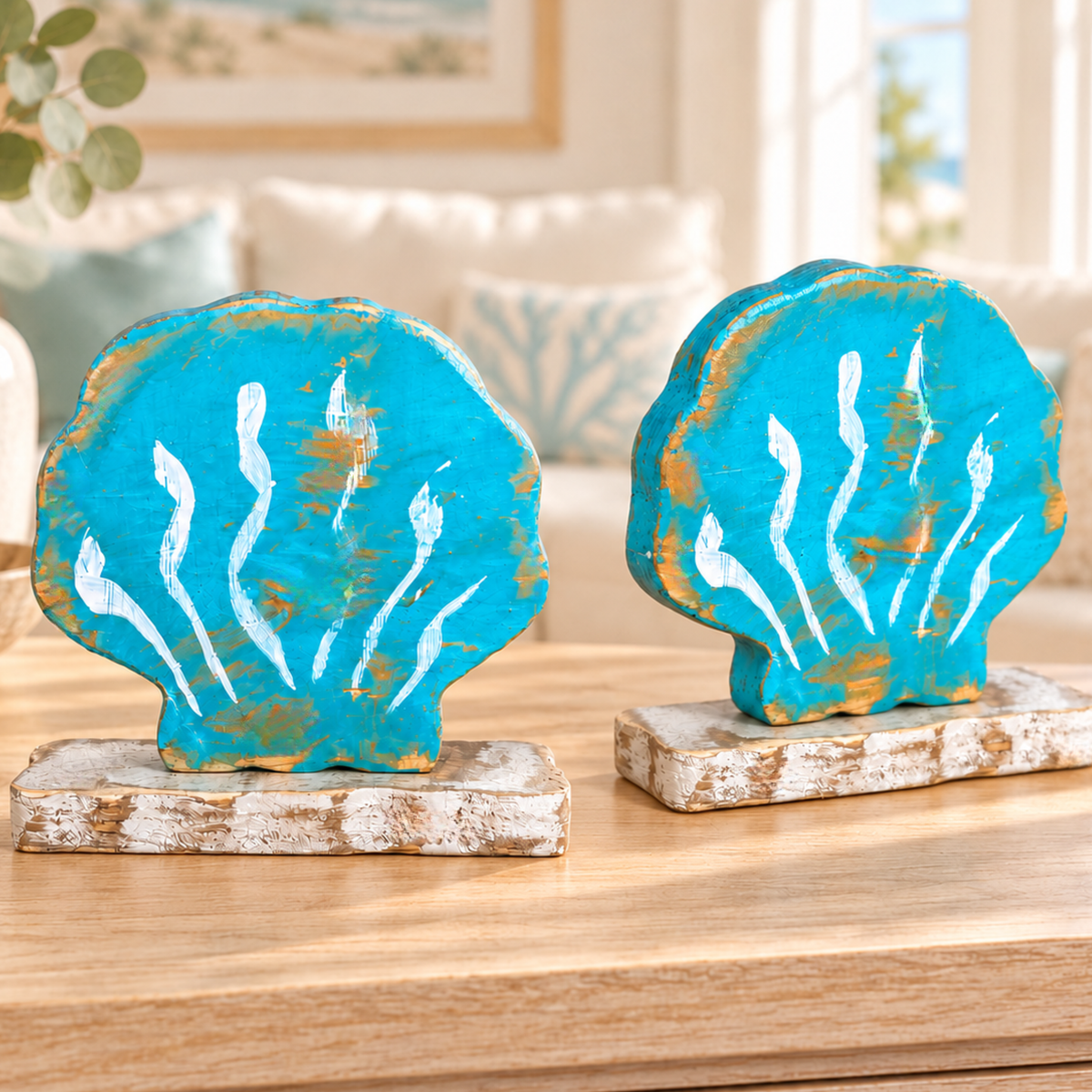 Wooden Seashell Home & Party Accents