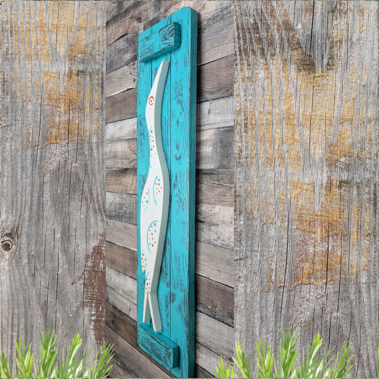 Mid-Century Bird Summer Room Accent Modern Home Staging Spring Mantel Decorating Idea Small Apartment Decor Rustic Island Egret Wall Hanging