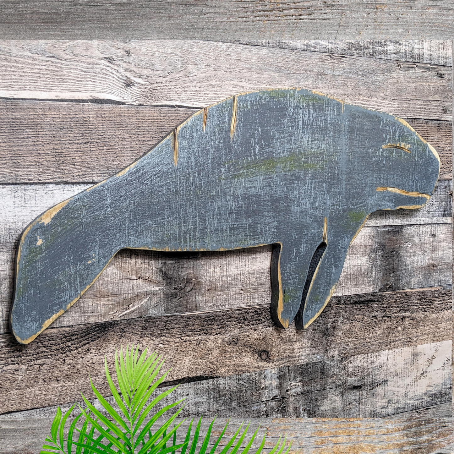 Classic Gray Florida Manatee Wall Decor Tropical Themed Nursery Accent Beach Lover Gift Idea