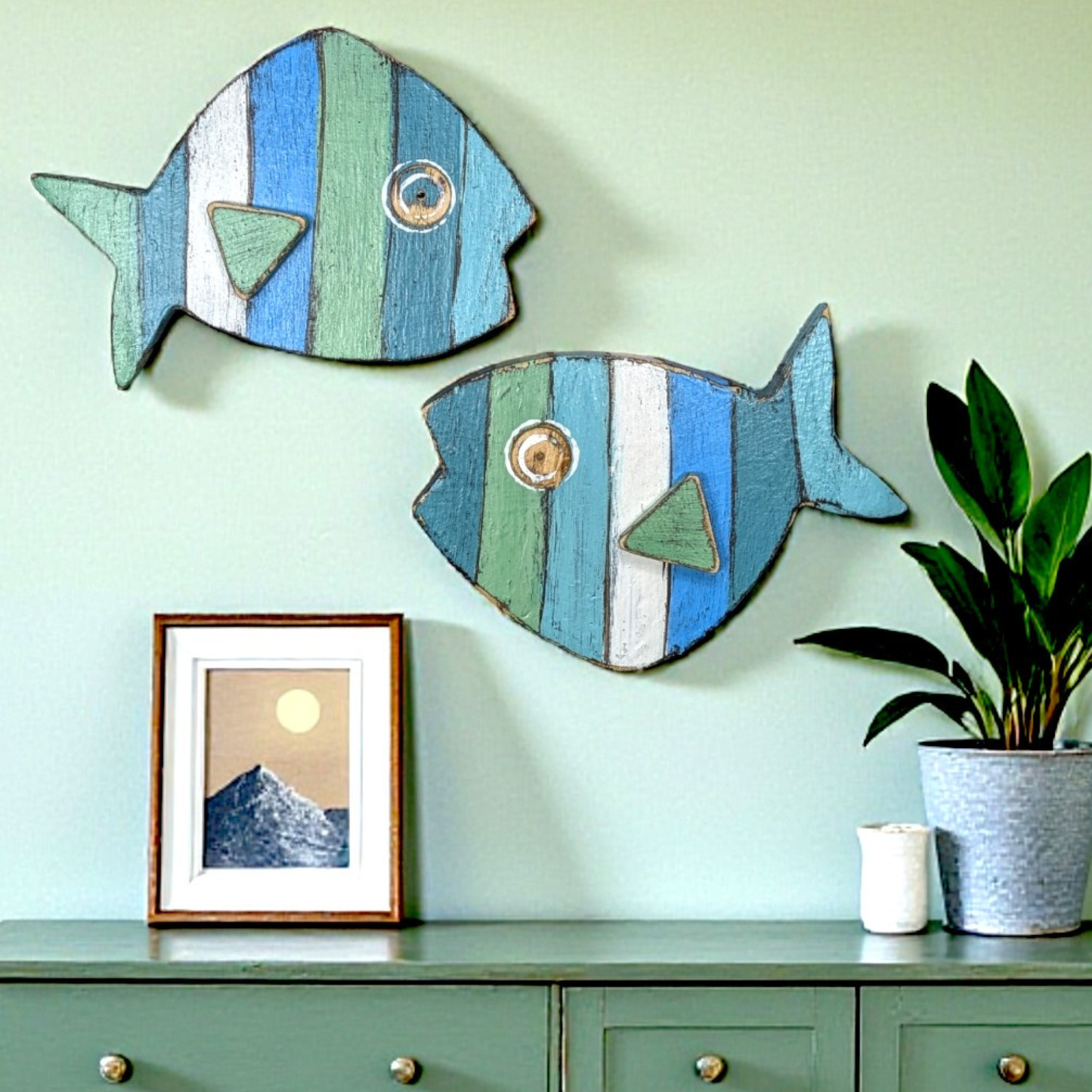 Mid Century Beach Lover Wood Art Retro Boomerang Fish Wall Hanging Ocean Themed Nursery Decor Coastal Farmhouse Home Staging Shelf Accent