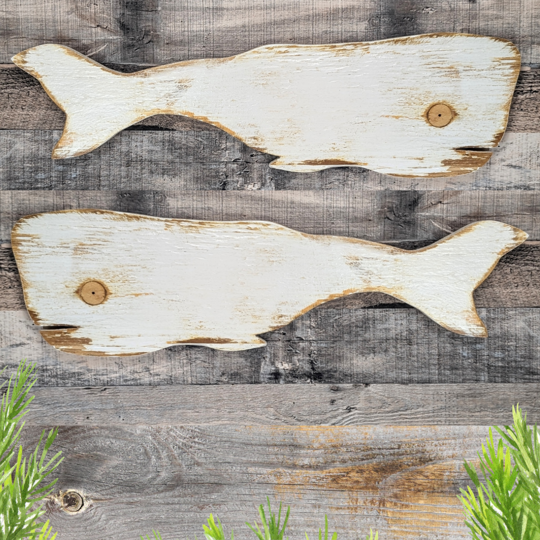 Small Rustic Wooden Whale Nautical Housewarming Gift Idea Coastal Living Room Wall Decor Primitive Wood Whale Ocean Themed Nursery Accent