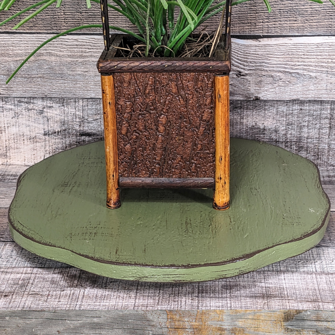 Rustic Round Large Display Riser in Earth Tones Wooden Accent Platform Serving Tray Large Candle Stand Wedding Table Pedestal