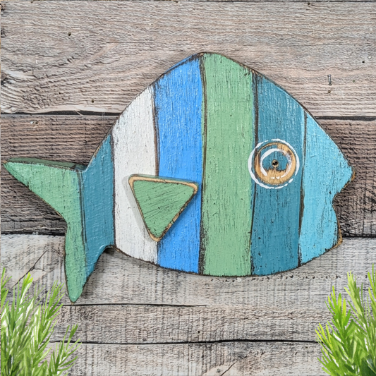 Mid Century Beach Lover Wood Art Retro Boomerang Fish Wall Hanging Ocean Themed Nursery Decor Coastal Farmhouse Home Staging Shelf Accent