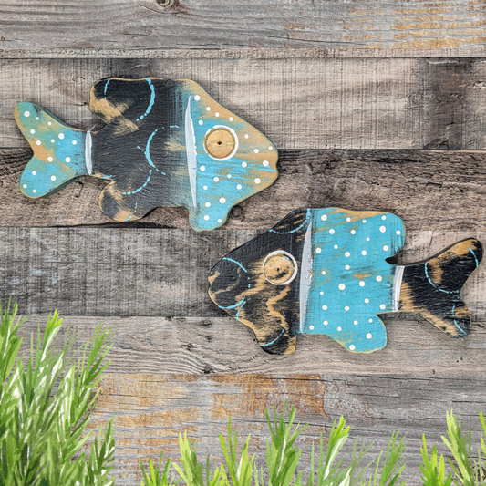 Tiki Party Wooden Fish Decor Ocean Themed Photo Prop Vacation Beach Home Staging Nautical Nursery Wall Hanging Tropical Birthday Accent