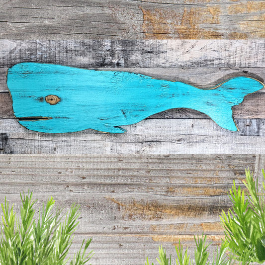 Primitive Wood Whale Rustic Wooden Whale Ocean Themed Nursery Accent Nautical Housewarming Gift Idea Coastal Living Room Wall Decor