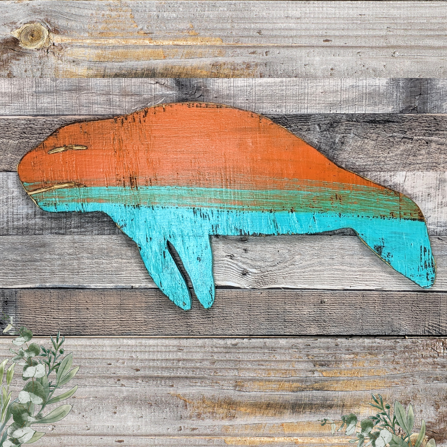 Florida Manatee Tropical Themed Home Accent Wooden Sea Cow Wall Decor Beach Themed Nursery Ocean Lover Housewarming Gift Idea