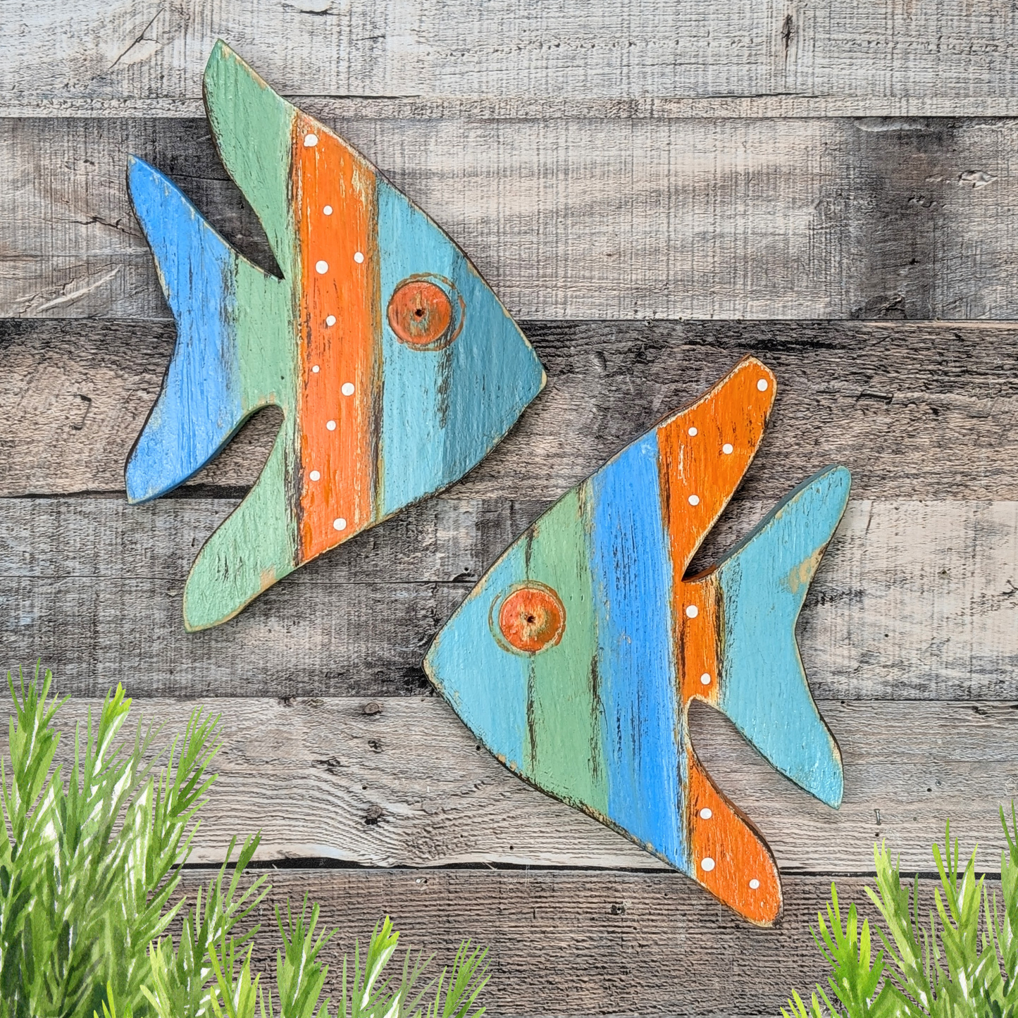 Bohemian Style Colorful Angelfish Coastal Accent Wall Decor Ocean Themed Nursery Fish Tropical Home Photo Prop