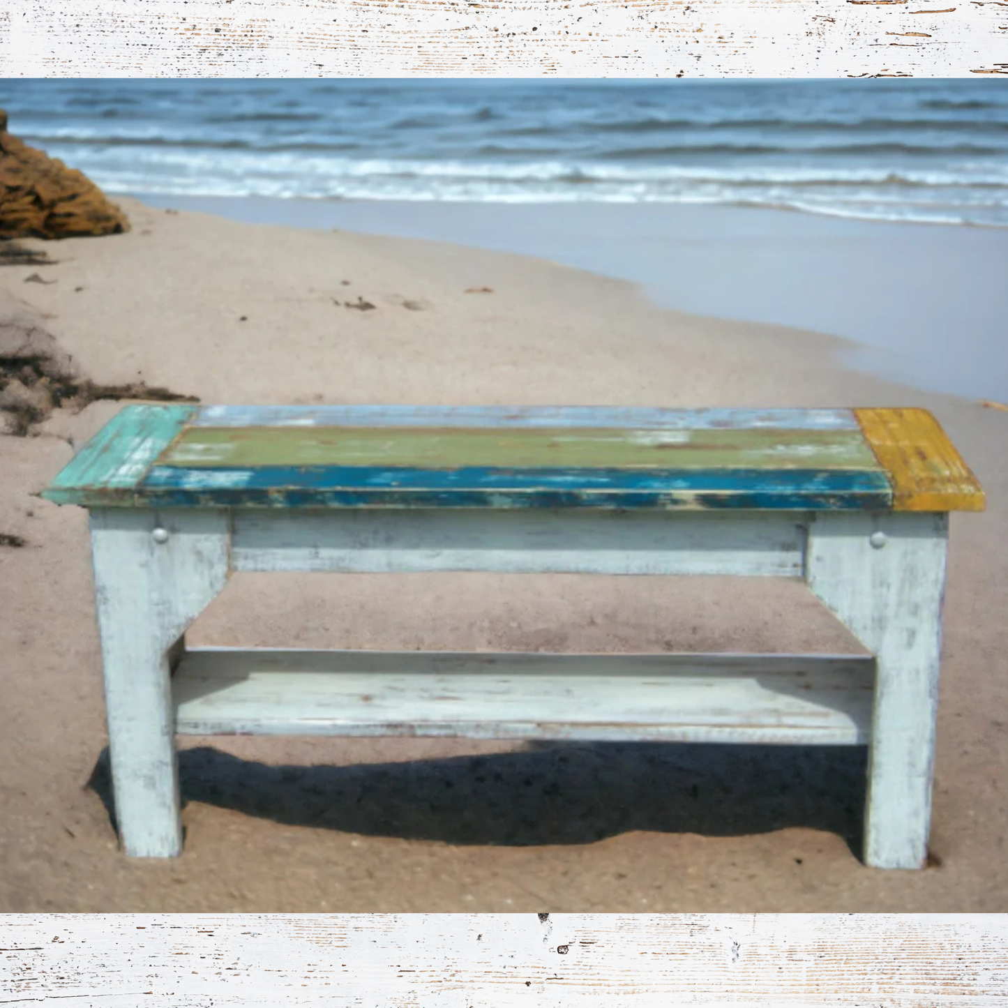 Island Style Indoor Bench Coastal Farmhouse Kitchen Table Seating Mudroom Shoe Storage Covered Porch Rustic Country Bench