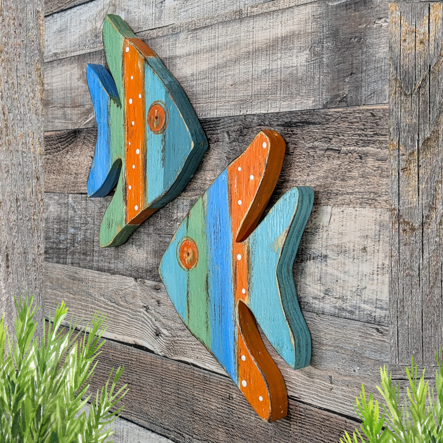 Bohemian Style Colorful Angelfish Coastal Accent Wall Decor Ocean Themed Nursery Fish Tropical Home Photo Prop