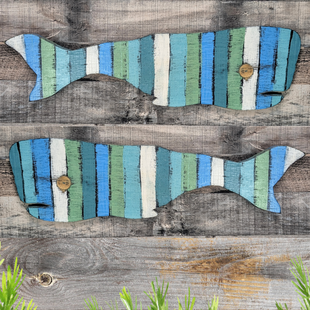Small Whale Nautical Housewarming Gift Idea Coastal Living Room Wall Decor Primitive Wood Whale Rustic Ocean Themed Nursery Accent