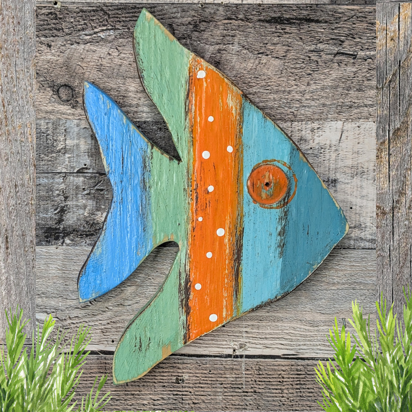 Bohemian Style Colorful Angelfish Coastal Accent Wall Decor Ocean Themed Nursery Fish Tropical Home Photo Prop