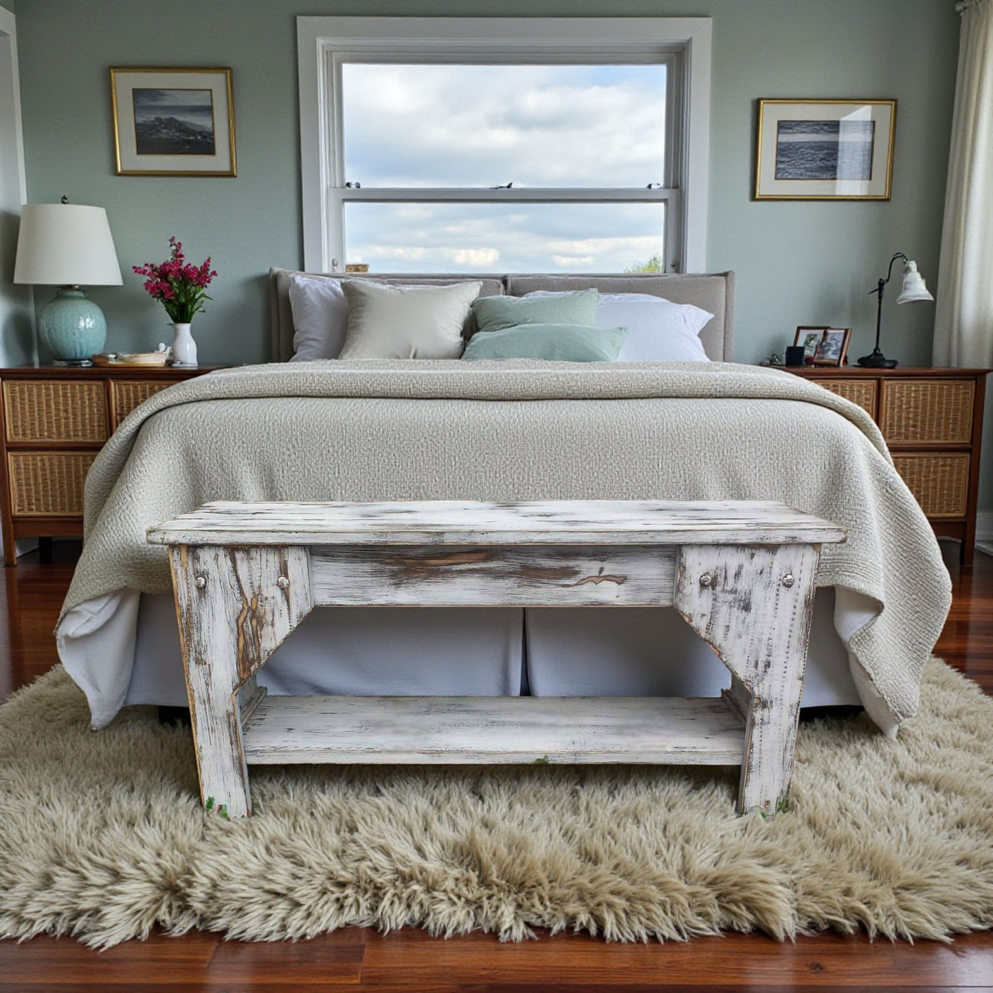 Farmhouse Kitchen Seating Beach House Style Indoor Coastal Bench Entryway Shoe Storage Shelf Covered Porch Rustic Country Mudroom Bench