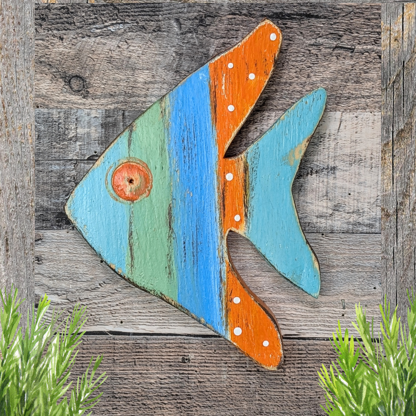 Bohemian Style Colorful Angelfish Coastal Accent Wall Decor Ocean Themed Nursery Fish Tropical Home Photo Prop