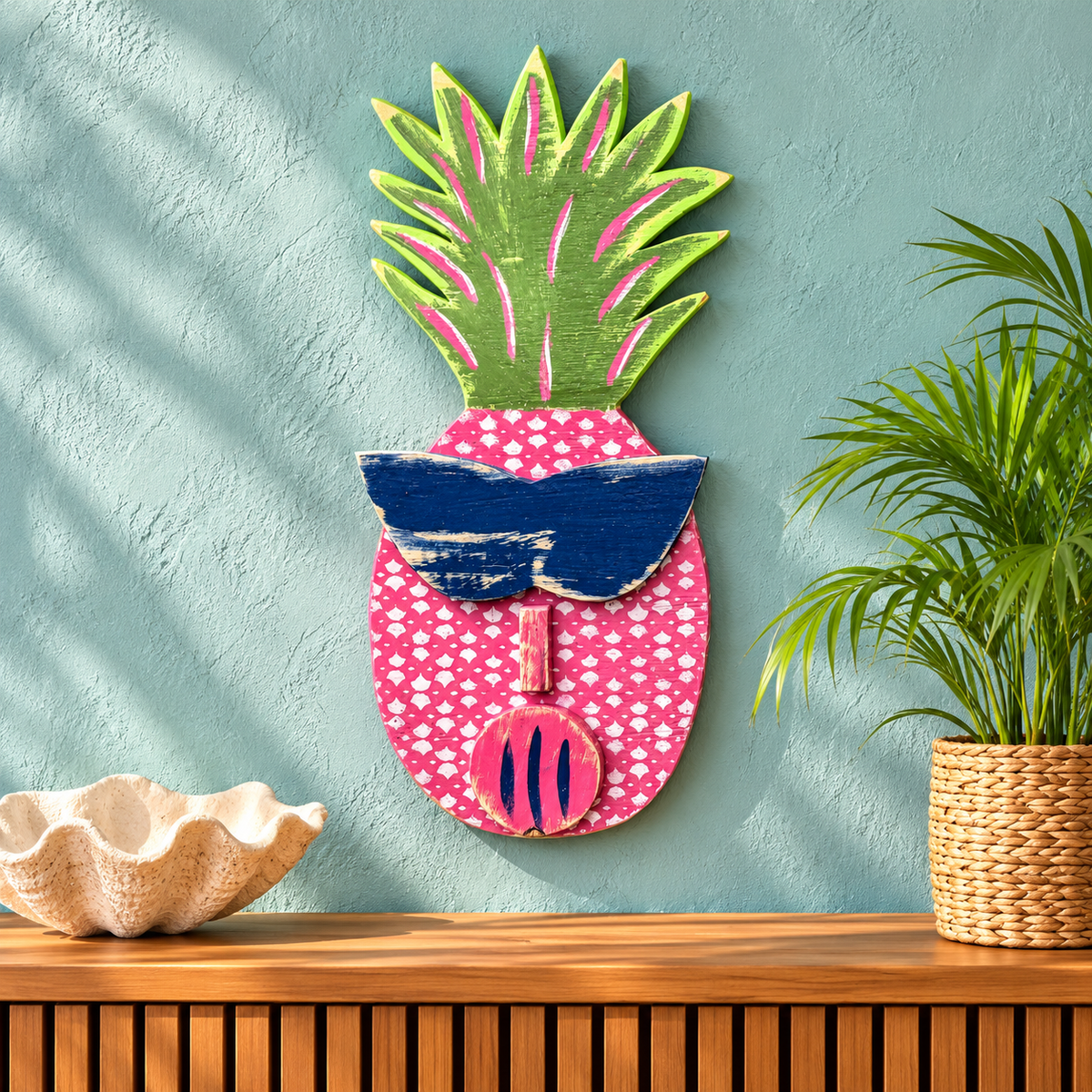 Colorful Pineapple Tiki Wall Decor