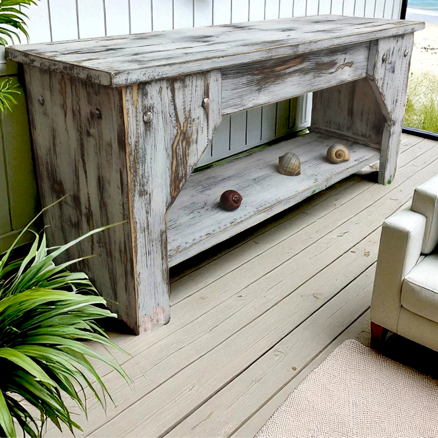 Farmhouse Kitchen Seating Beach House Style Indoor Coastal Bench Entryway Shoe Storage Shelf Covered Porch Rustic Country Mudroom Bench