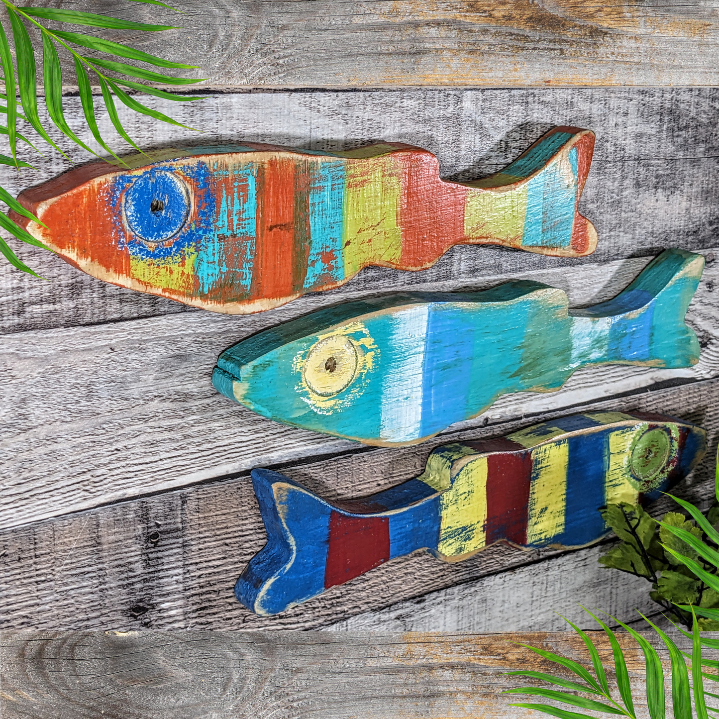 Colorful Minnow Tropical Themed Wall Decor Whimsical Nursery School Of Fish Beach Lover House Warming Gift Idea Wood Fish Wall Hanging