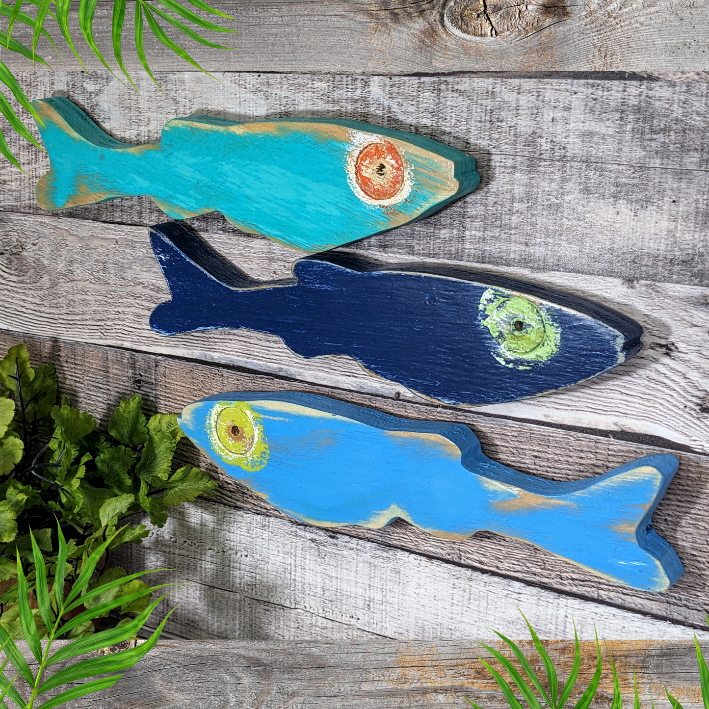 Colorful Minnow Tropical Themed Wall Decor Whimsical Nursery School Of Fish Beach Lover House Warming Gift Idea Wood Fish Wall Hanging