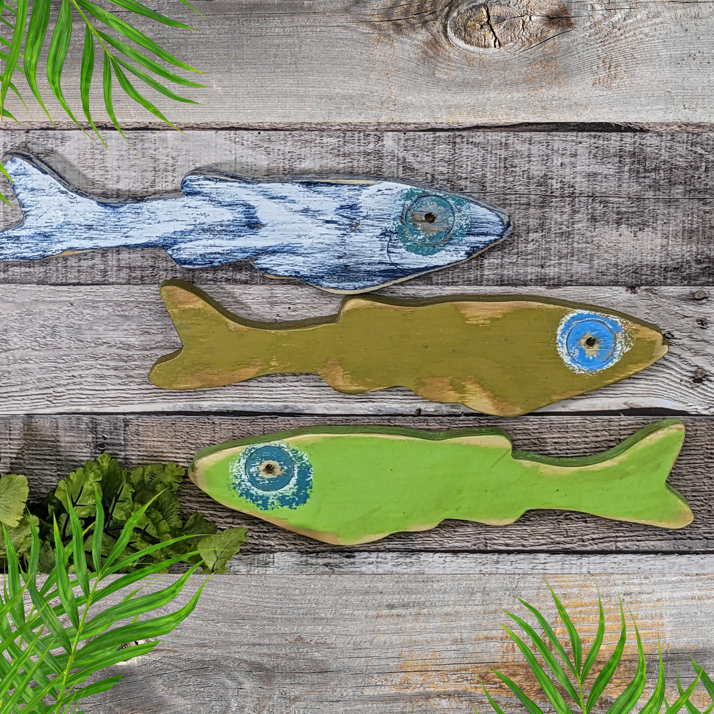 Colorful Minnow Tropical Themed Wall Decor Whimsical Nursery School Of Fish Beach Lover House Warming Gift Idea Wood Fish Wall Hanging