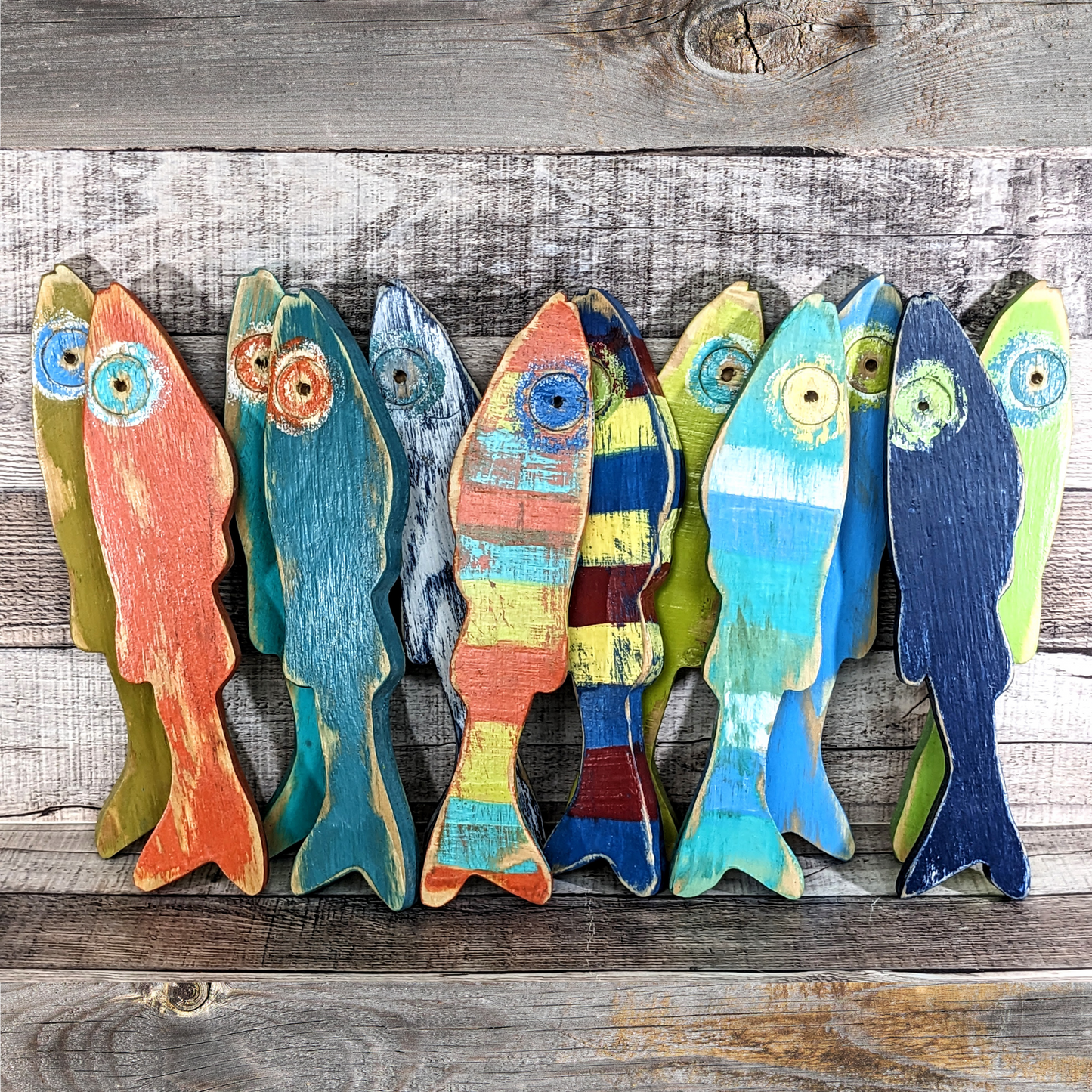 Colorful Minnow Tropical Themed Wall Decor Whimsical Nursery School Of Fish Beach Lover House Warming Gift Idea Wood Fish Wall Hanging