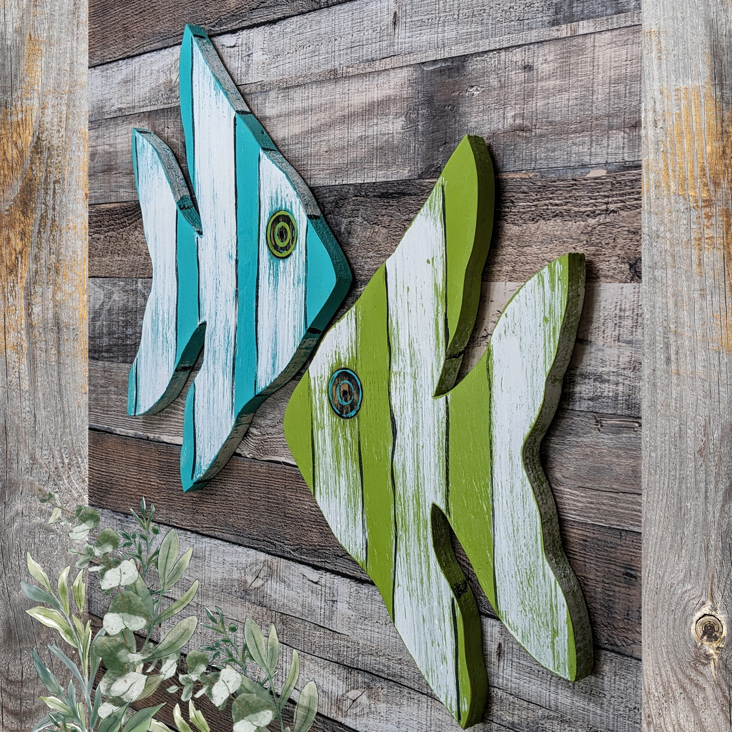 Wooden Angelfish Wall Hanging Ocean Inspired Home Decor Coastal Art for Beach House Fish Decor Gift Idea Whimsical Nautical Nursery